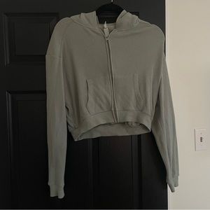 SKIMS limited edition green waffle zip-up hoodie